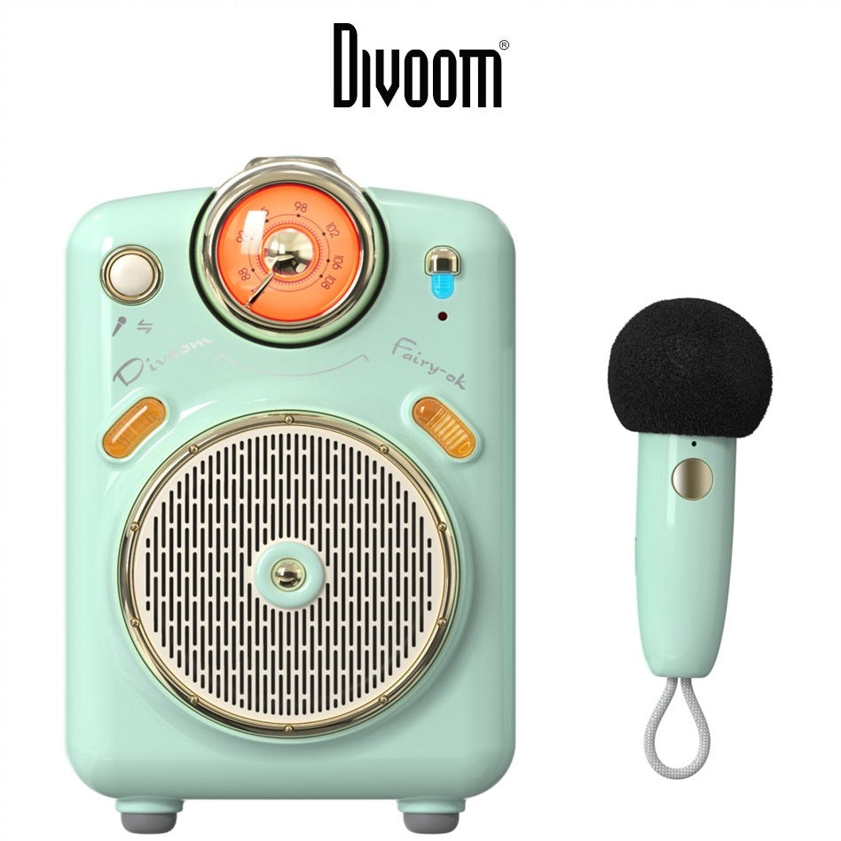 Divoom/D-Fairy-OK-GN/Karaoke Portable Speaker with Wireless MIC/FM/MicroSD/BT