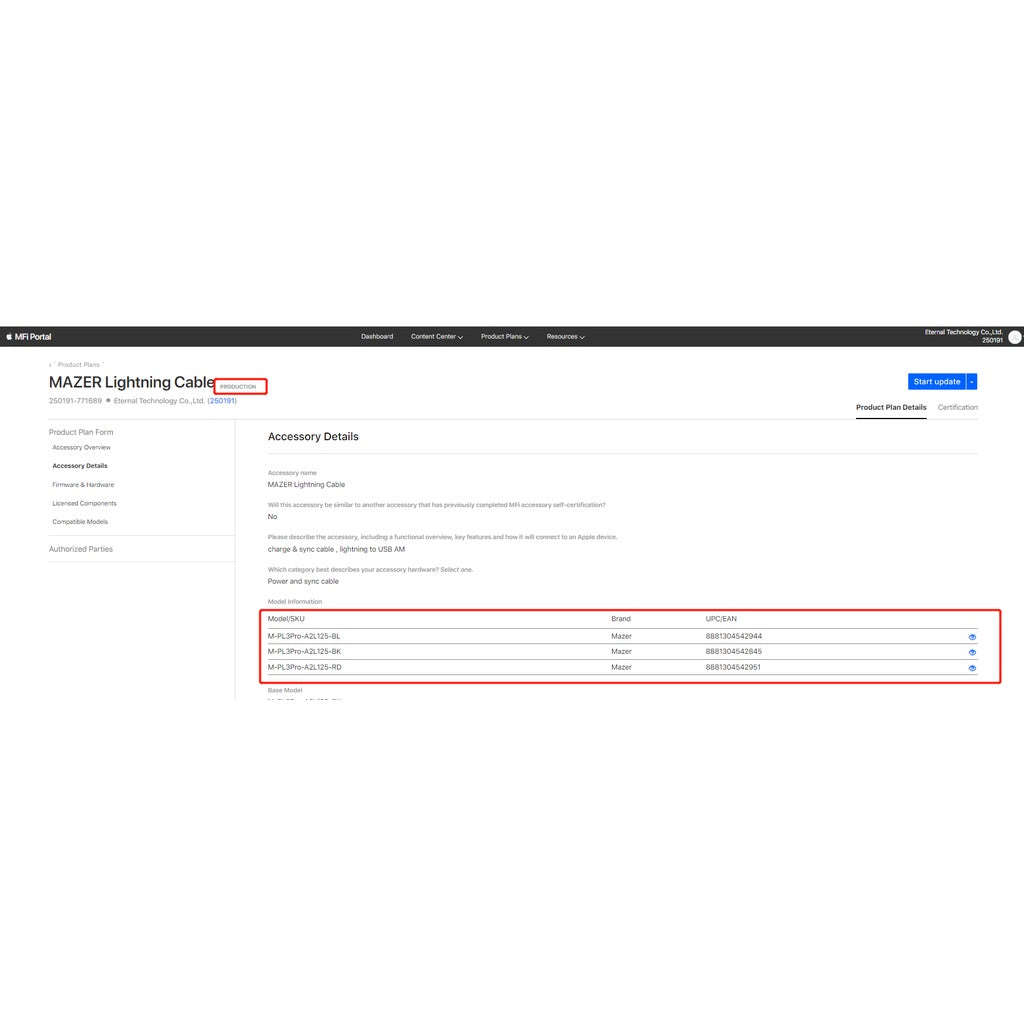 Mazer Infinite.LINK 3 Pro cable MFI Lightning Charging Cable | 2 Years Warranty