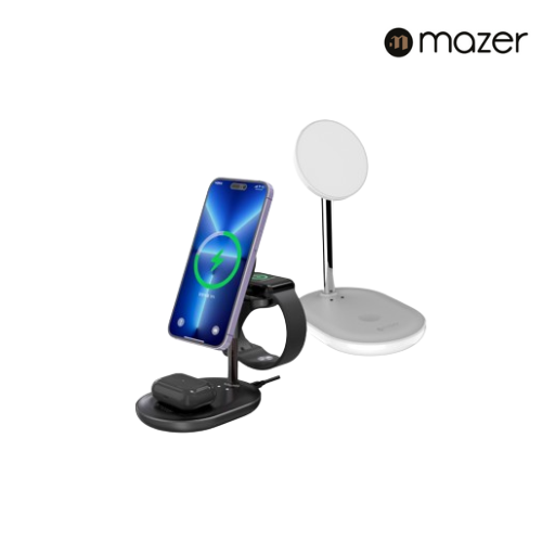 Mazer MagSafe 3-in-1 Hybrid Wireless Charging Stand for iPhone | Apple Watch | Air Pod | 2 Years Warranty