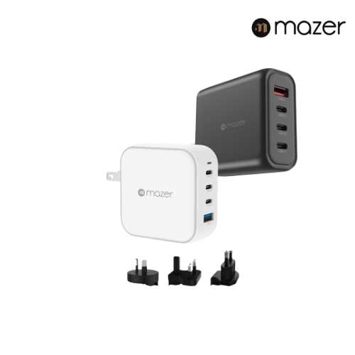 Mazer GAN Prestige 100W/140W Gan Charger 3xUSB-C + 1xUSB-A with Travel Pin