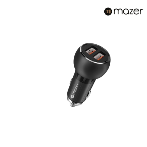 Mazer EnerG DRIVE ALU DUAL-QC3.0 Car Charger-Black | 2 Years Warranty