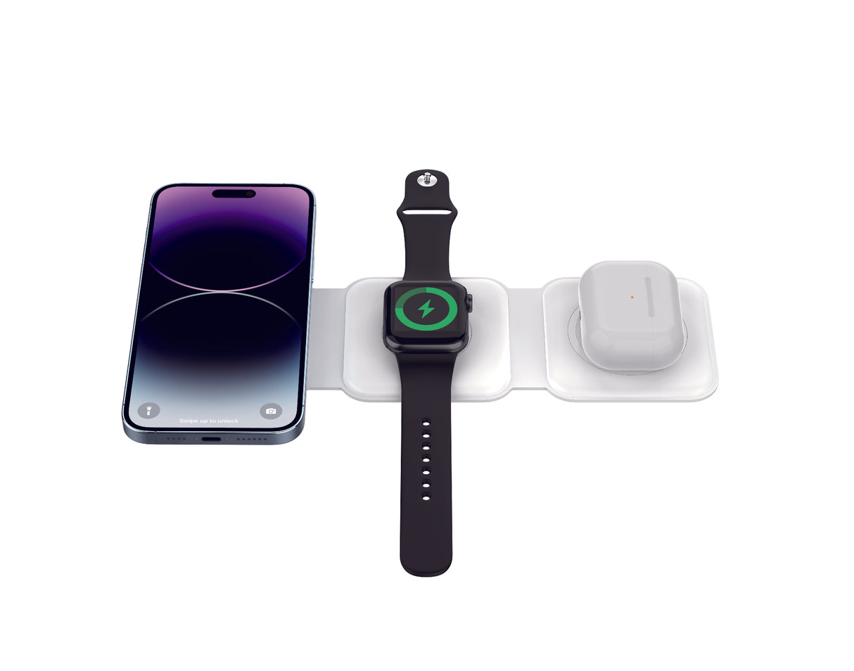 Mazer 3 in 1 Foldable Magnetic Wireless Charger Travel Charger 2 Years Warranty