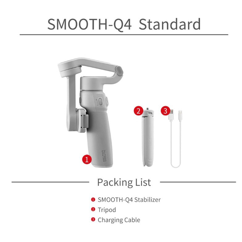 Zhiyun Smooth Q4 Gimbal & Stabilizer with 3-Axis for Smartphone | 18 Months Warranty
