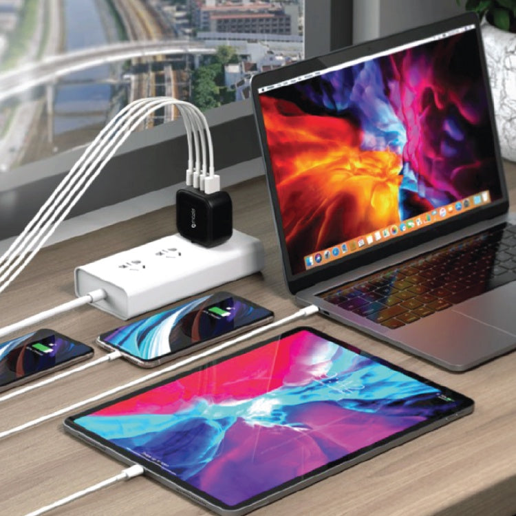 Mazer GAN Prestige 100W/140W Gan Charger 3xUSB-C + 1xUSB-A with Travel Pin