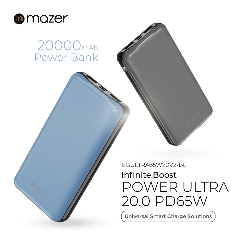 Mazer Infinite.Boost PowerULTRA 20K PD65W Power Bank for Laptop | iPhone |iPad | 2 Years Warranty