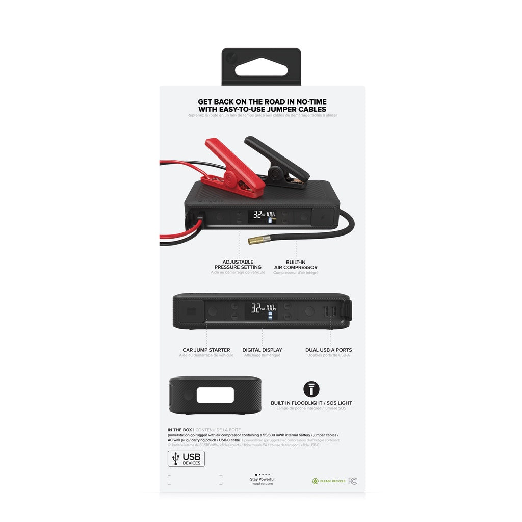 Mophie Powerstation Go Rugged with Air Compressor and Car Jump Starter | 2 Years Warranty