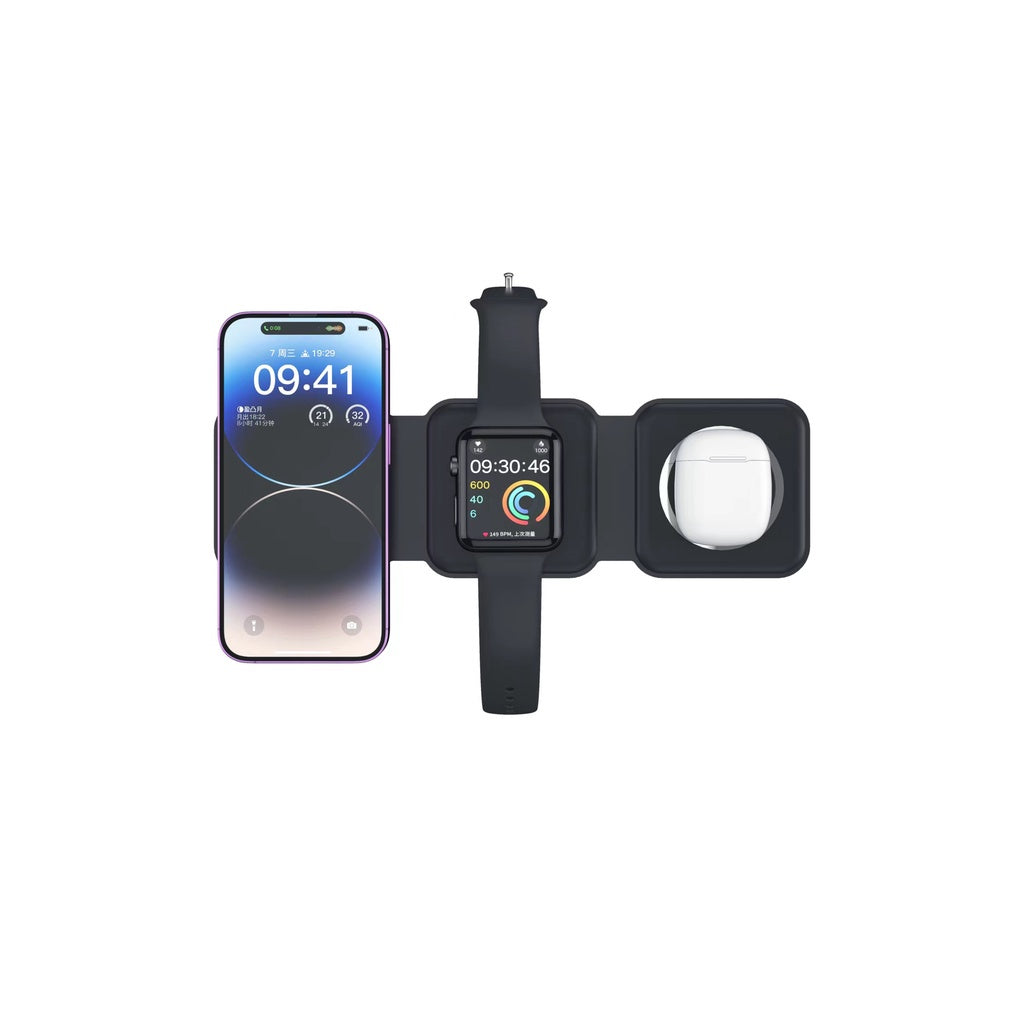 Mazer 3 in 1 Foldable Magnetic Wireless Charger Travel Charger 2 Years Warranty