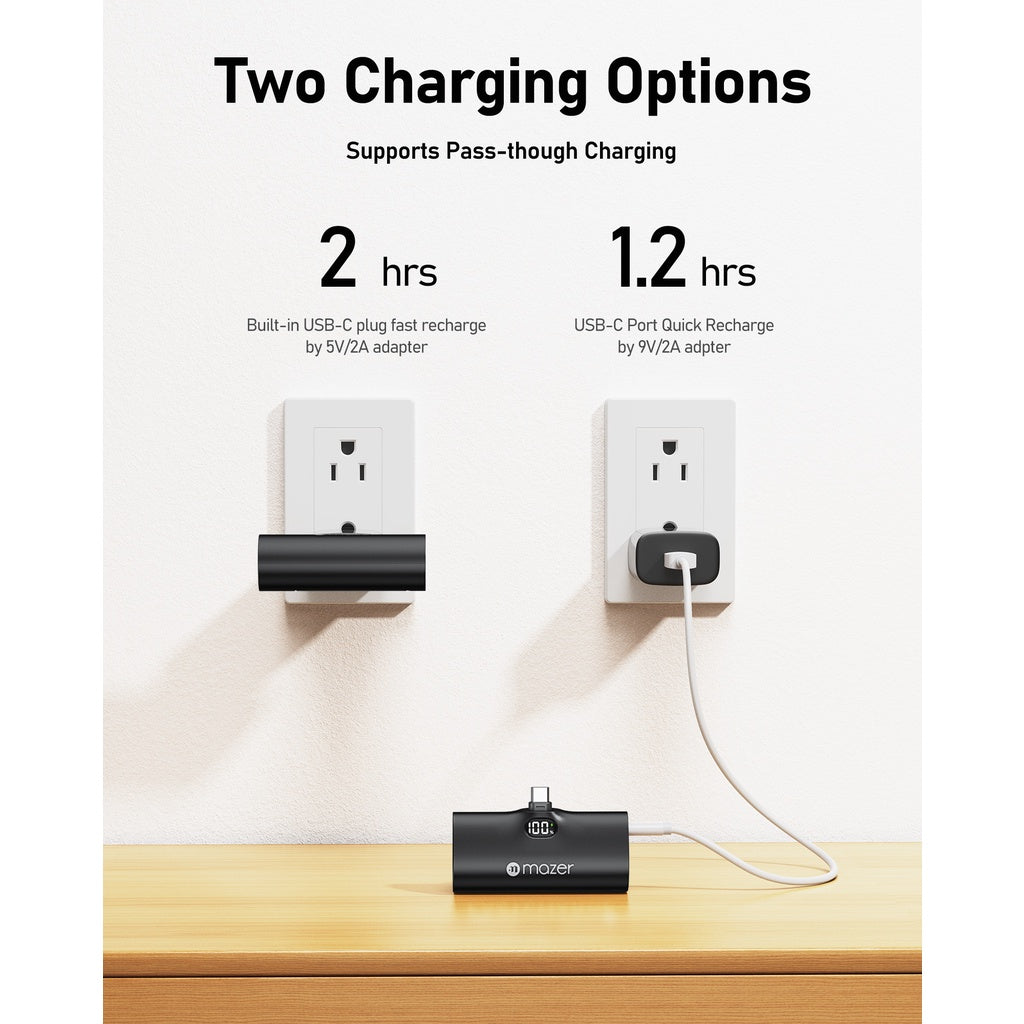 Mazer SuperMINI Pocket 5000mAh PD20W Power Bank for Android and Iphone | 2 years warranty