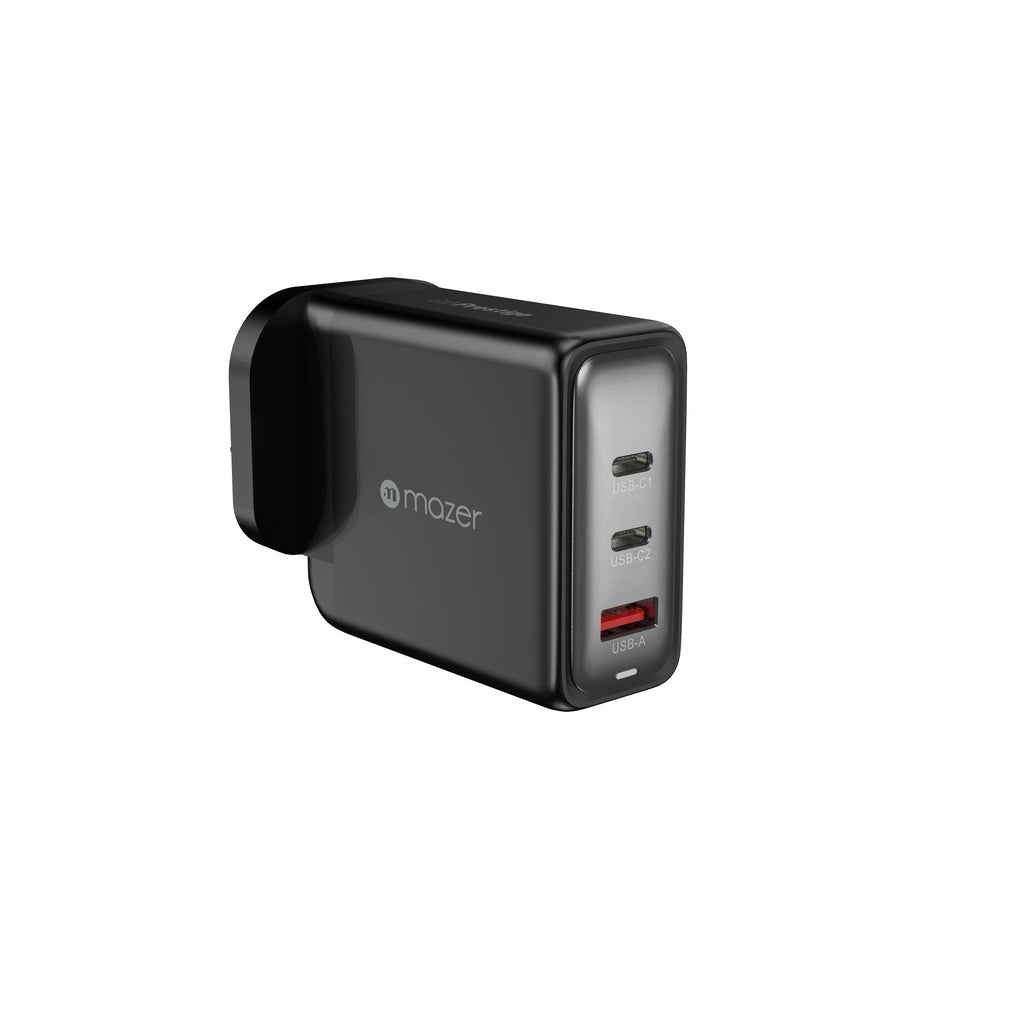 Mazer 100W Gan Prestige Wall Charger 2XUSB-C+1XUSB-A | 2 Years Warranty