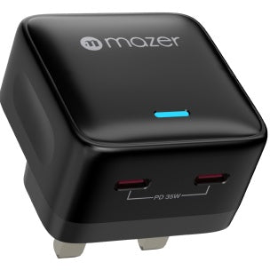 Mazer Gan Prestige 35W Wall Charger 2x USB-C ports | 2 Years Warranty