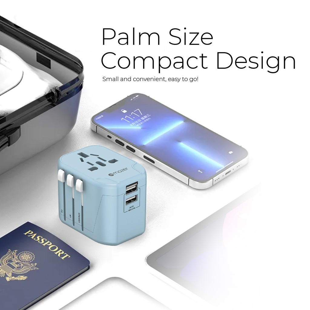 Mazer Infinite 12W/PD20W Travel Adapter with 2 USB-A/ 2 USB-A+1 USB-C World Travel Charger
