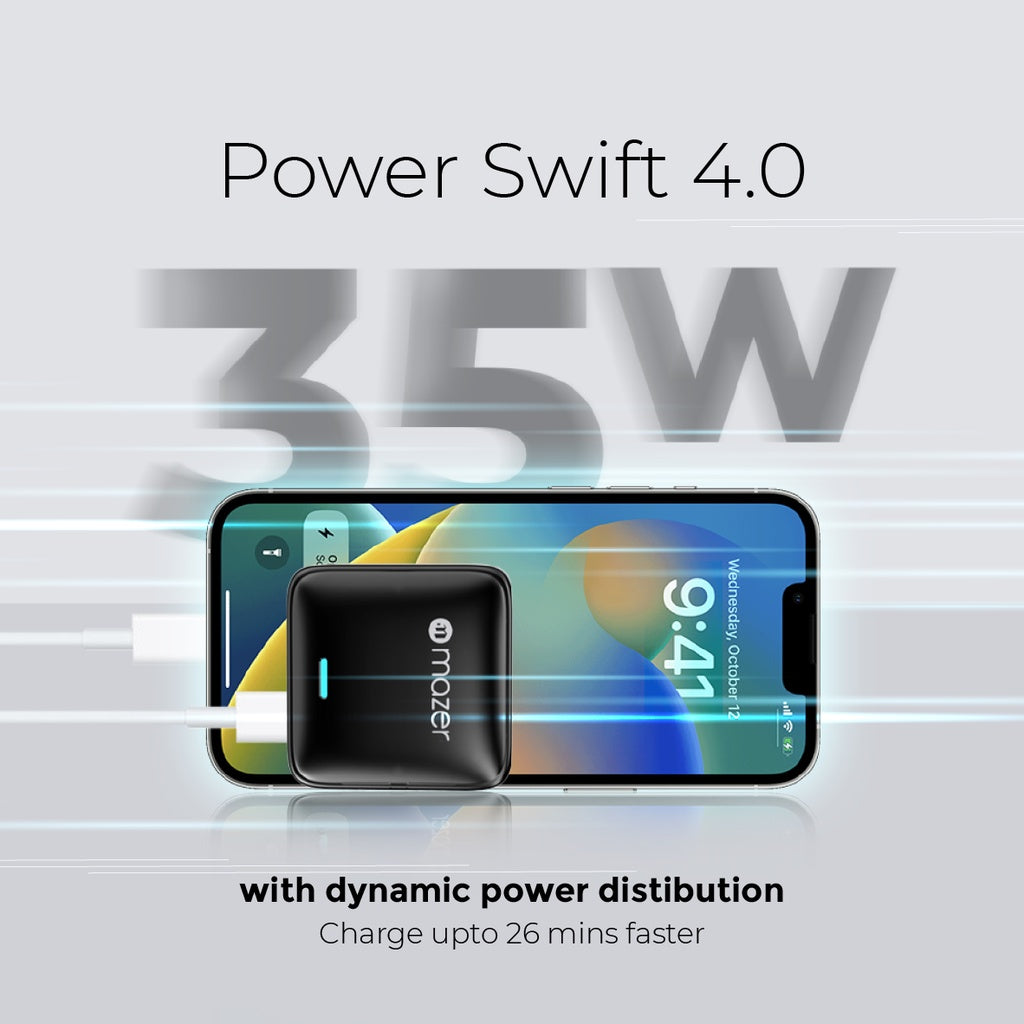 Mazer Gan Prestige 35W Wall Charger 2x USB-C ports | 2 Years Warranty