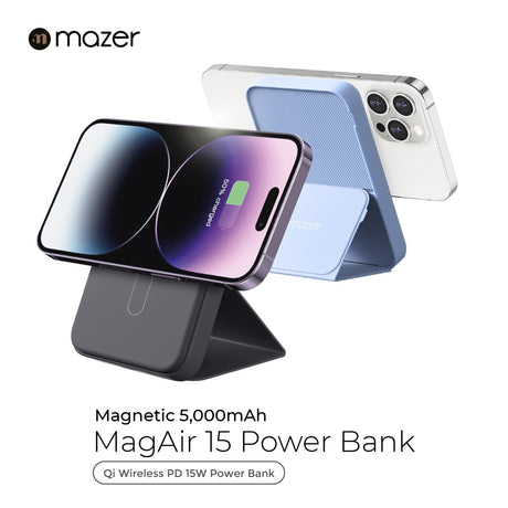 Mazer 5000mAh Magnetic wireless Charging 15W Power Bank With Stand | 2 Years Warranty