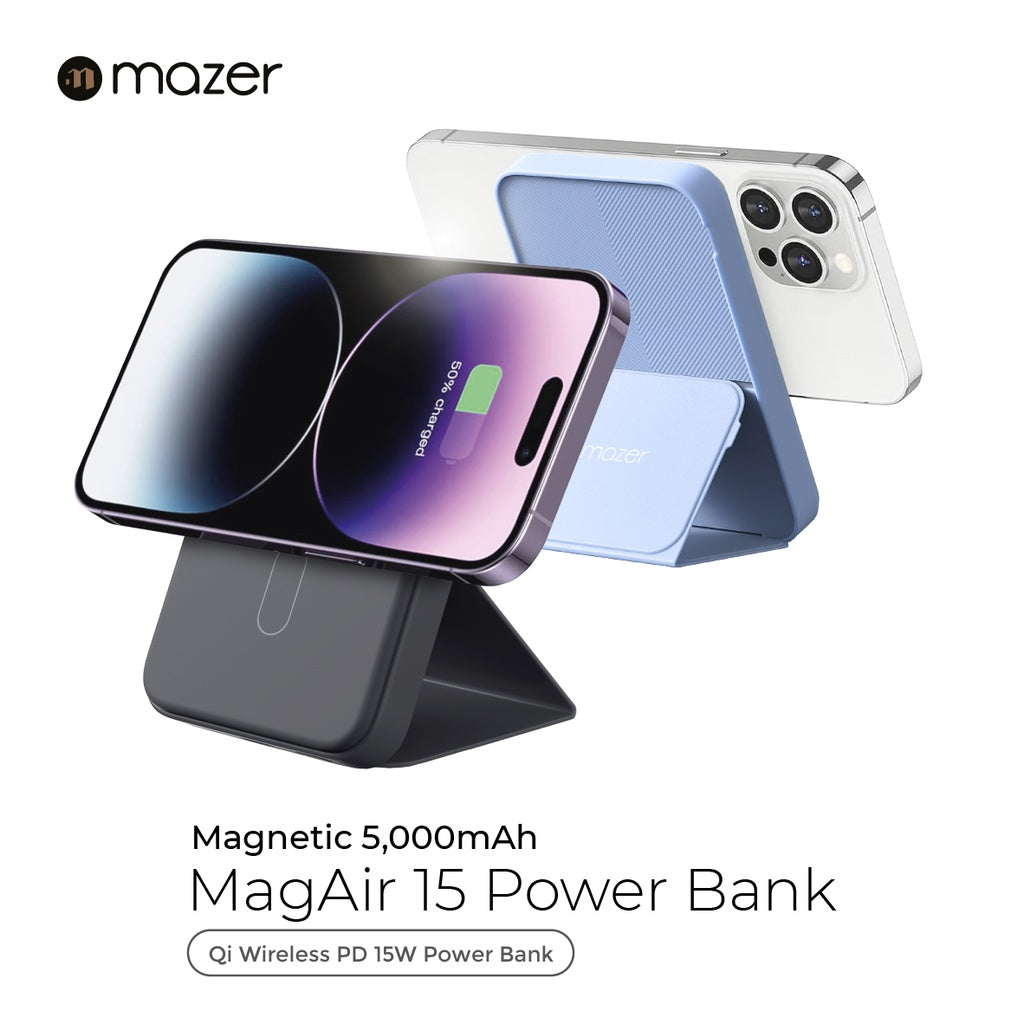 Mazer 5000mAh Magnetic wireless Charging 15W Power Bank With Stand | 2 Years Warranty