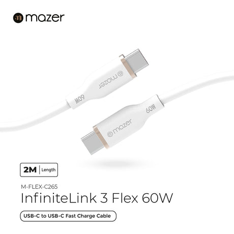 Mazer Infinite Link3 Flex Super Strong Surprisingly Soft 60W Cable in 2M | 2 Years Warranty
