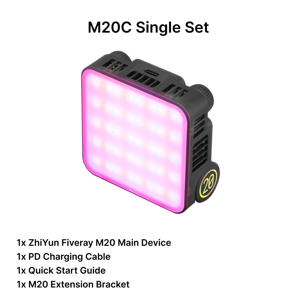 ZhiYun Fiveray M20/M20C Fill Light RGB LED/LED mini light with 20-watt power output | 18 Months Warratny