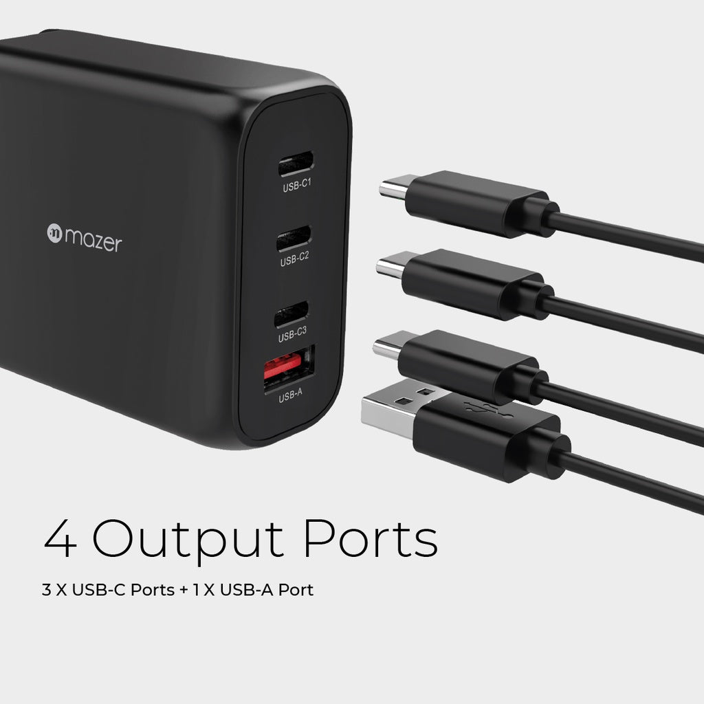 Mazer Infinite Boost GAN3 Technology 200W Wall Charger (PD200W-Travel Pin) 2 Years Warranty