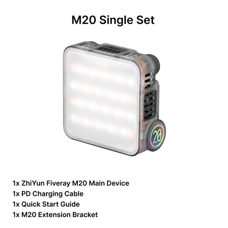 ZhiYun Fiveray M20/M20C Fill Light RGB LED/LED mini light with 20-watt power output | 18 Months Warratny