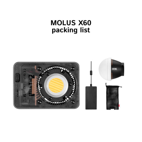 Zhiyun Molus X60/X60RGB Cinematic COB Light | 18 Months Warranty