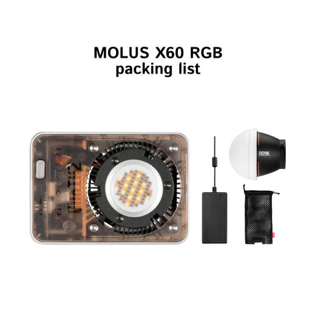 Zhiyun Molus X60/X60RGB Cinematic COB Light | 18 Months Warranty