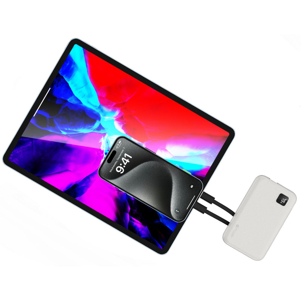 Mazer PowerCharge 1020 Link 10000mAh PD20W Power Bank with Built-in Dual USB-C Cables | 2 Years Warranty