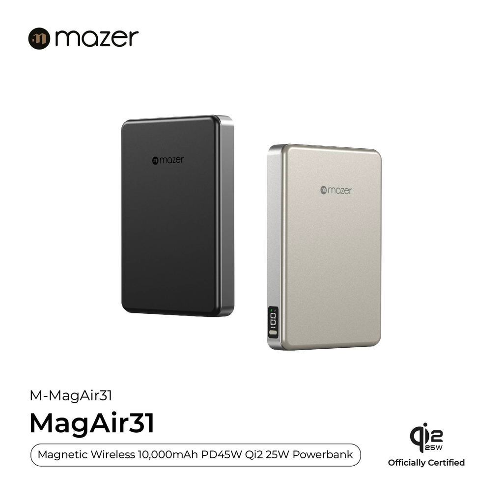 (New CCC + QR) Mazer Powerbank Qi2.2 Certified 25W 10000mAh Magnetic Wireless Power bank
