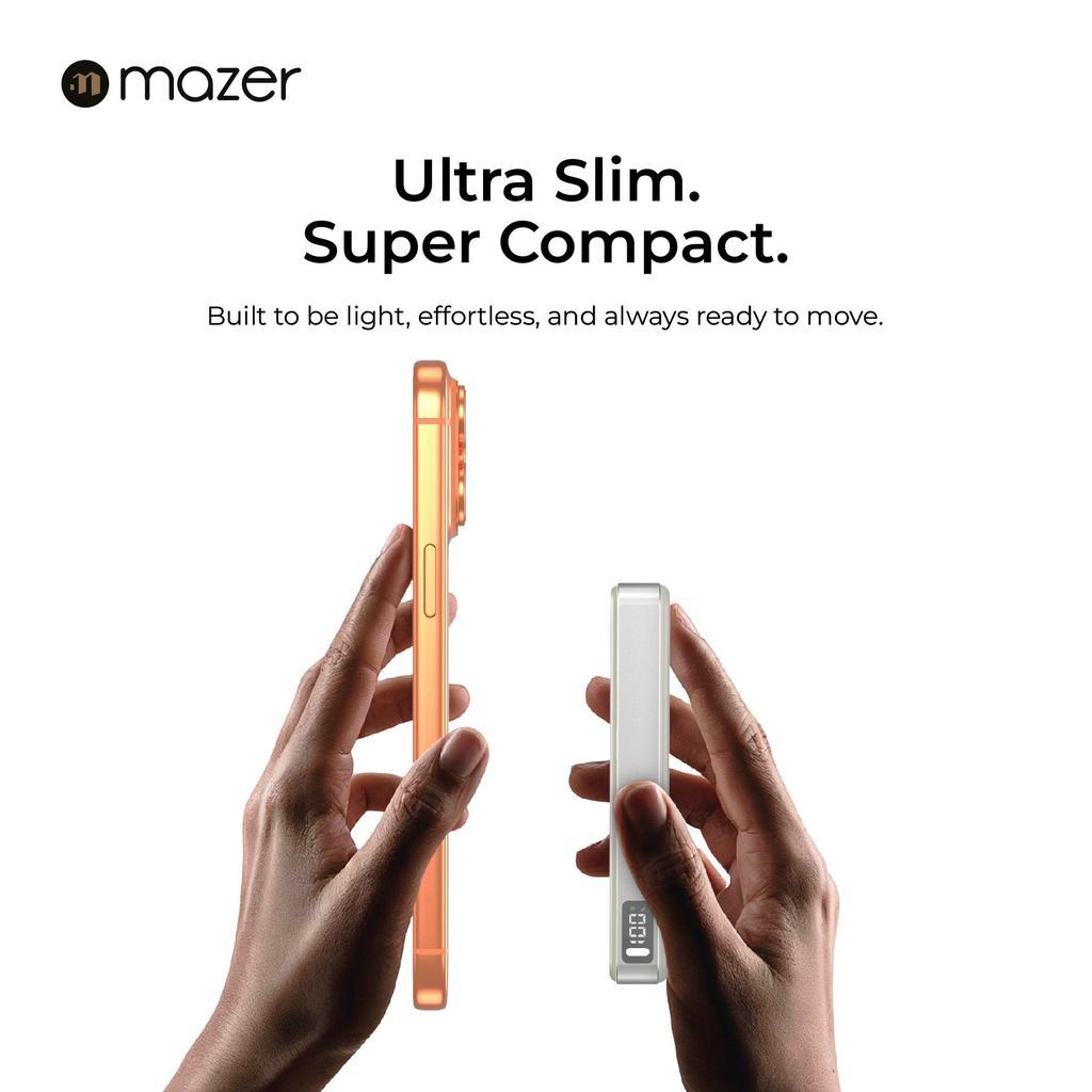 (New CCC + QR) Mazer Powerbank Qi2.2 Certified 25W 10000mAh Magnetic Wireless Power bank
