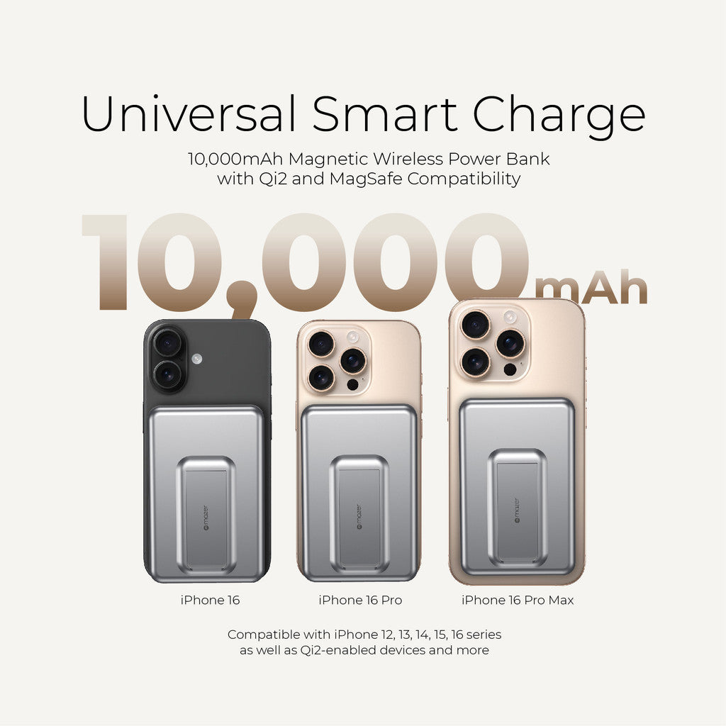 (CCC Certified) Mazer Powerbank 10000mAh Magnetic 15W Wireless Powerbank PD30W Powerbank with Stand