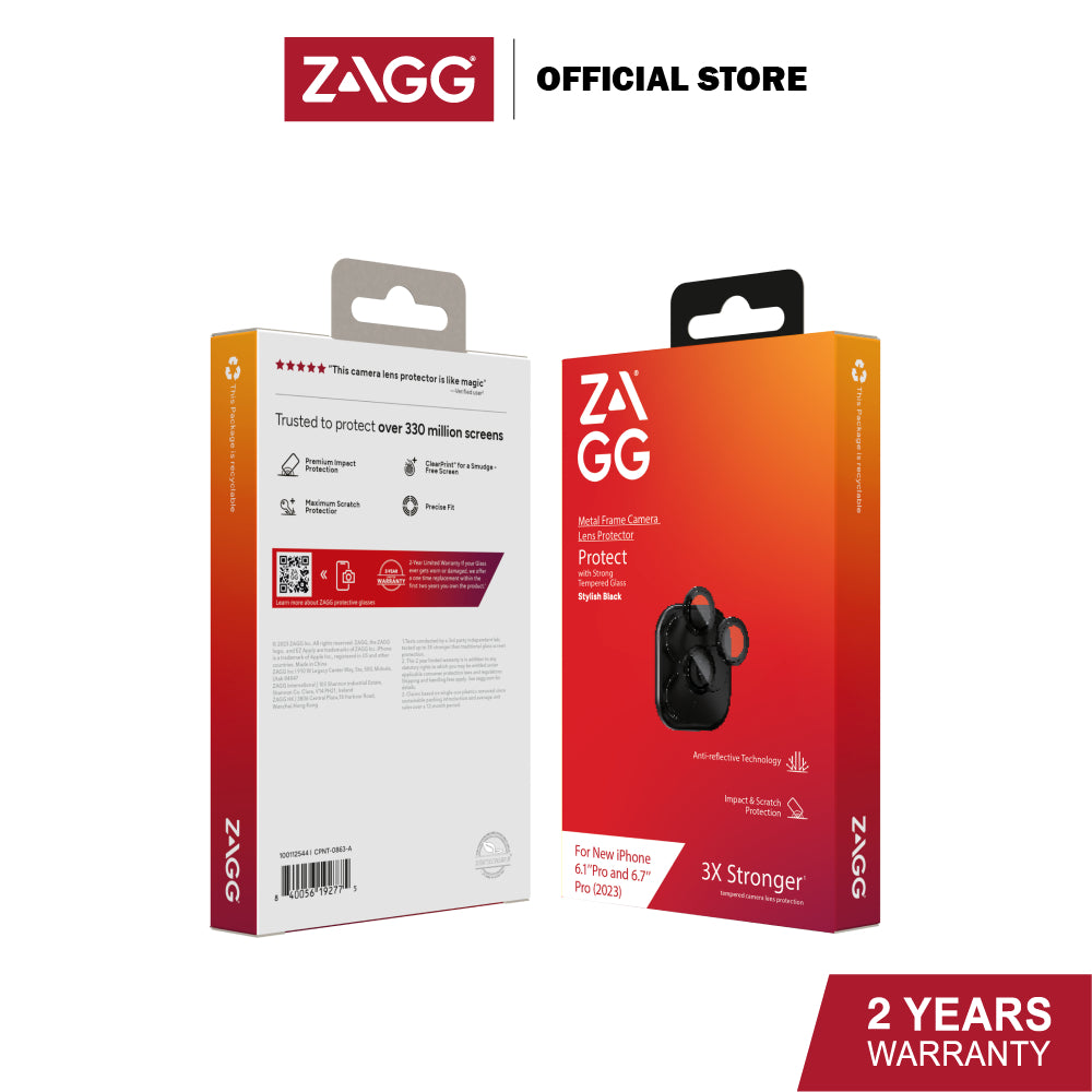ZAGG PREMIUM CAMERA LENS PROTECTOR FOR IPHONE 15/ 15 PLUS/15 PRO /15 PRO MAX | 2 Years Limited Warranty