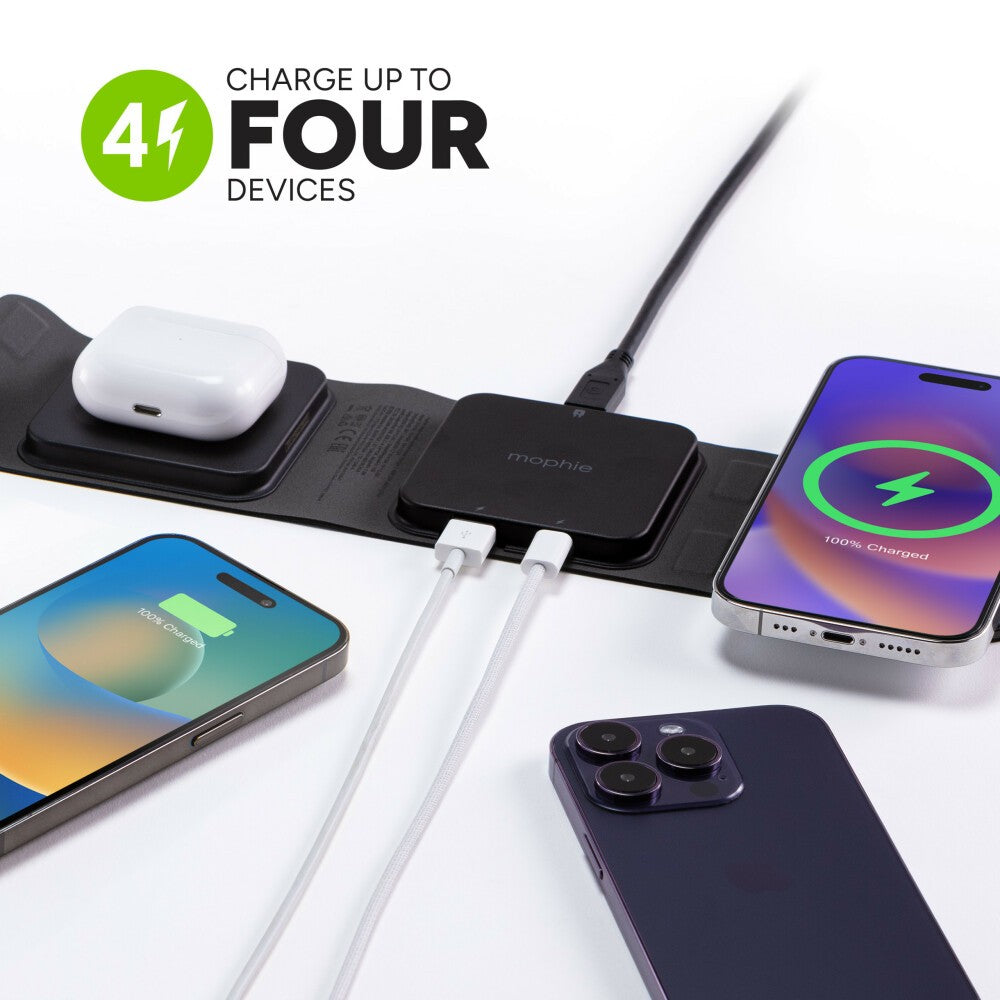 Mophie Snap+ Multi-device Travel Charger for Android Phone and Headphone with Wireless Charging l 2 Years Warranty