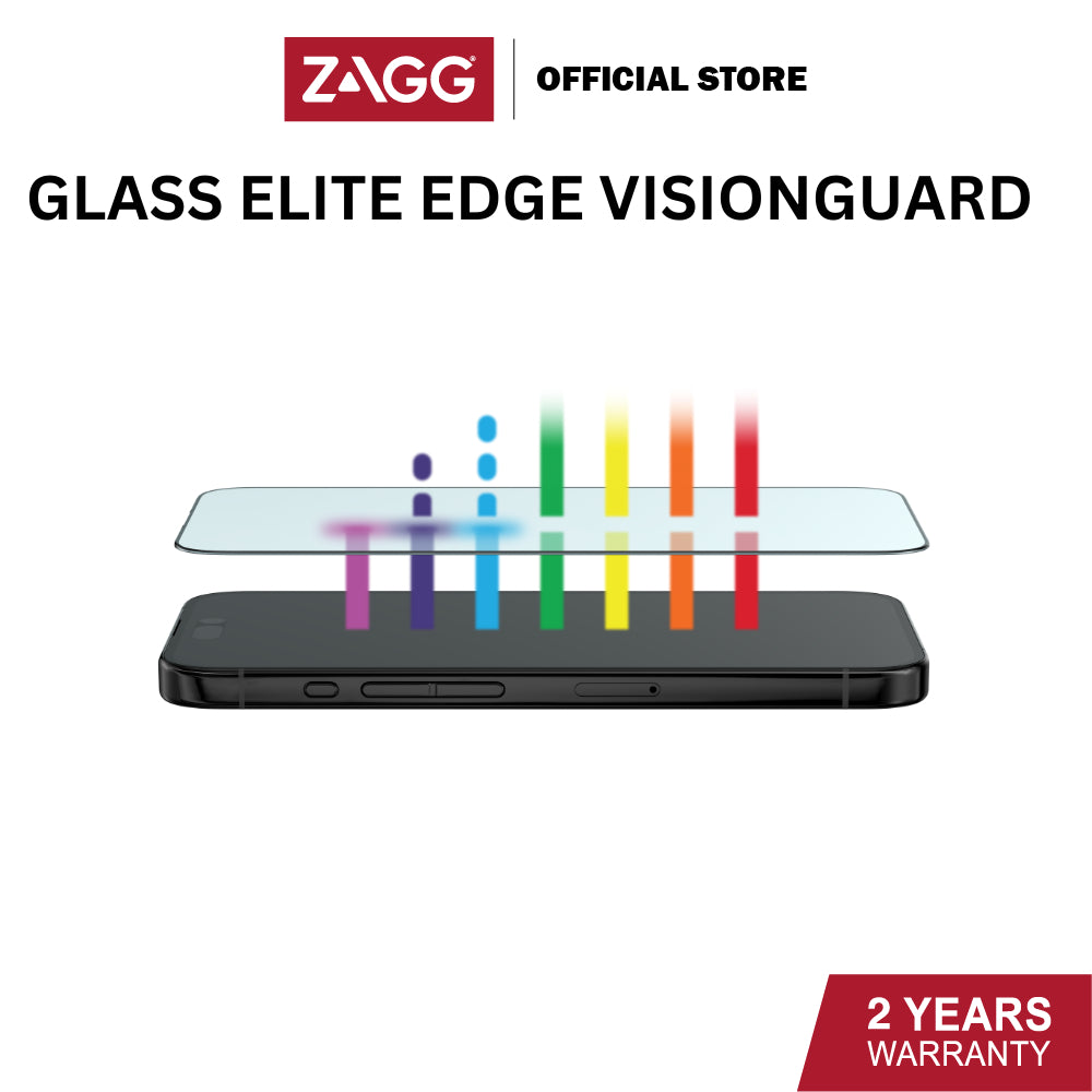 Zagg Glass Elite Edge-RPF30 VisionGuard Series Screen Protector for iPhone 15 / 15 Plus / 15 Pro / 15 Pro Max
