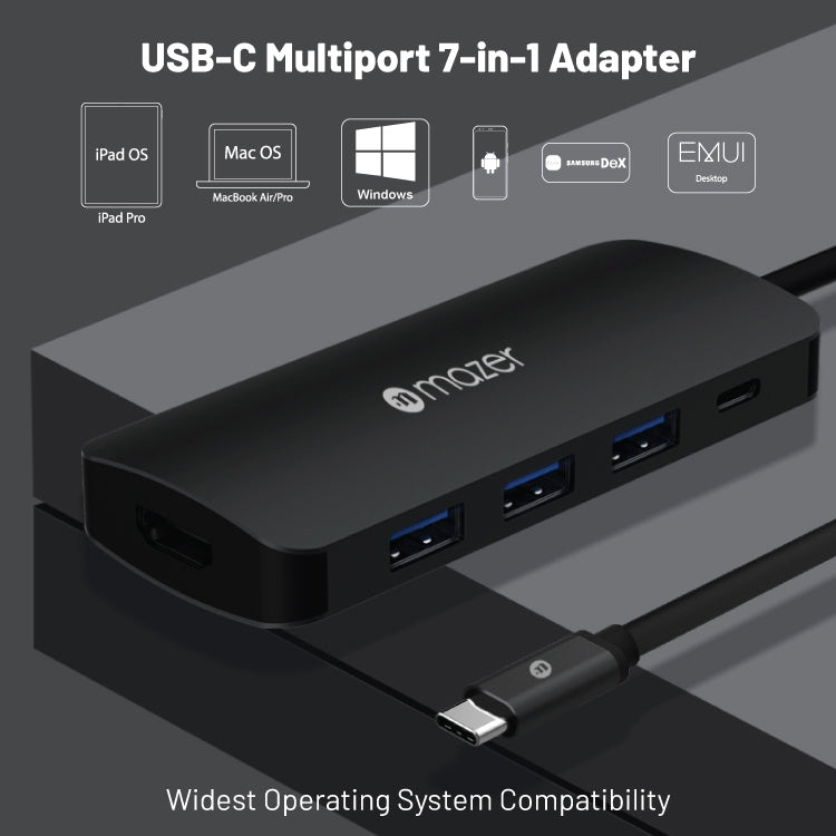Mazer Multimedia USB-C Hub (8-in-1, 7-in-1, 6-in-1, 5-in-1, 4-in-1) | 2 Years Warranty