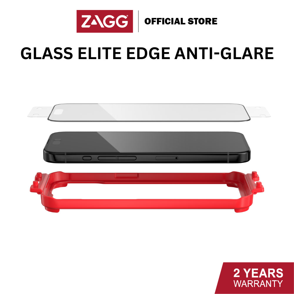 Zagg Glass Elite Edge Anti-Glare Series Screen Protector for iPhone 15 / 15 Plus / 15 Pro / 15 Pro Max