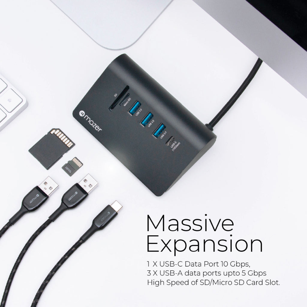 Mazer Infinite.Multimedia USB-C Hub & Tablet Stand | 2 Years Warranty