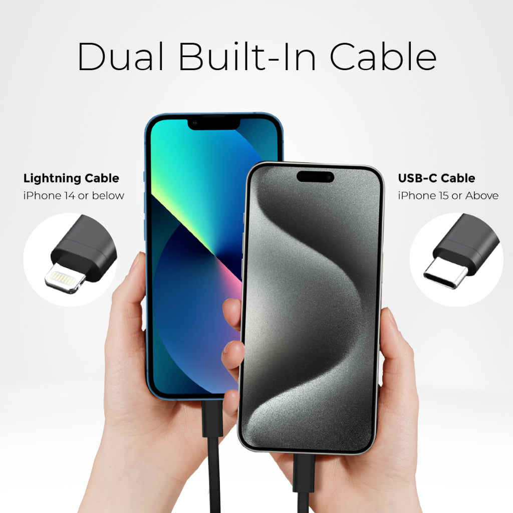 Mazer Infinite.Boost Power Link Trio 10K mAh Power Bank with Certified MFI Lightning & USB-C Cables | 2 Years Warranty