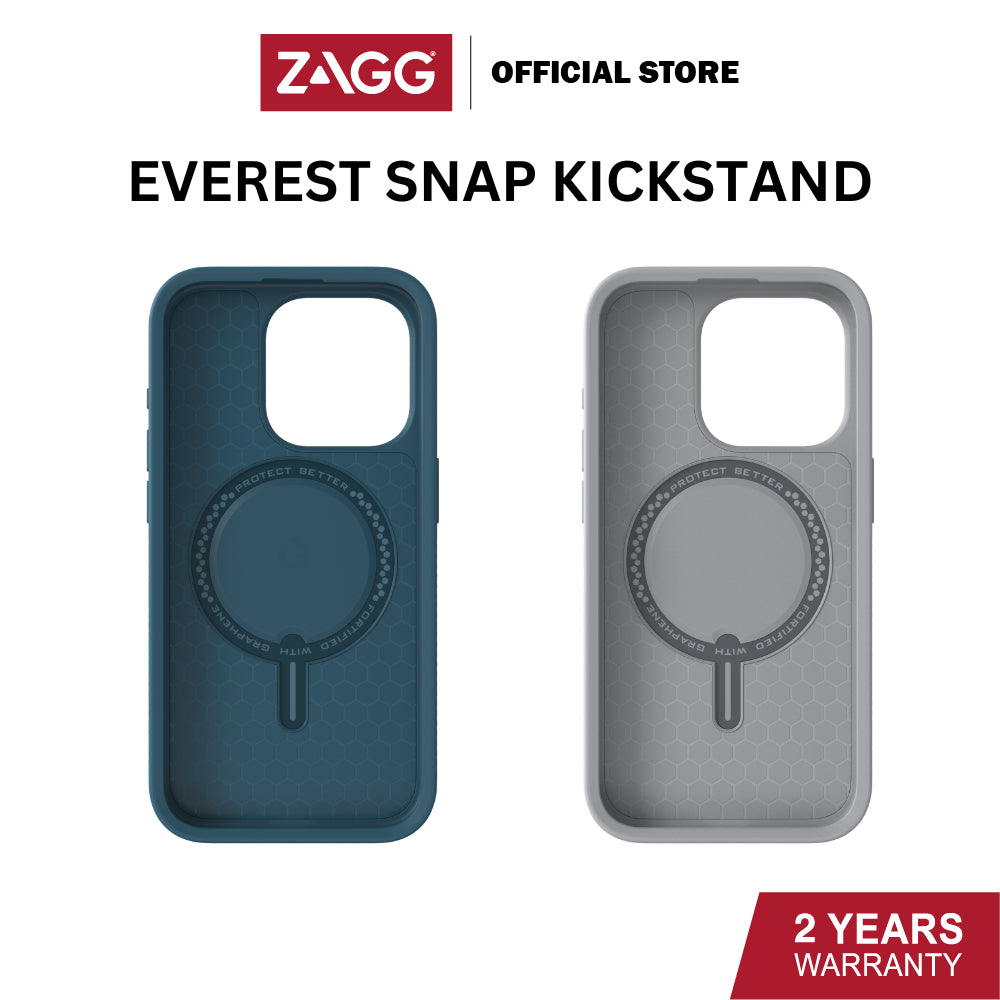 Zagg Everest Snap with Kick Stand Case with Graphene For iPhone 15 Pro / 15 Pro Max | 2 Years Limited Warranty