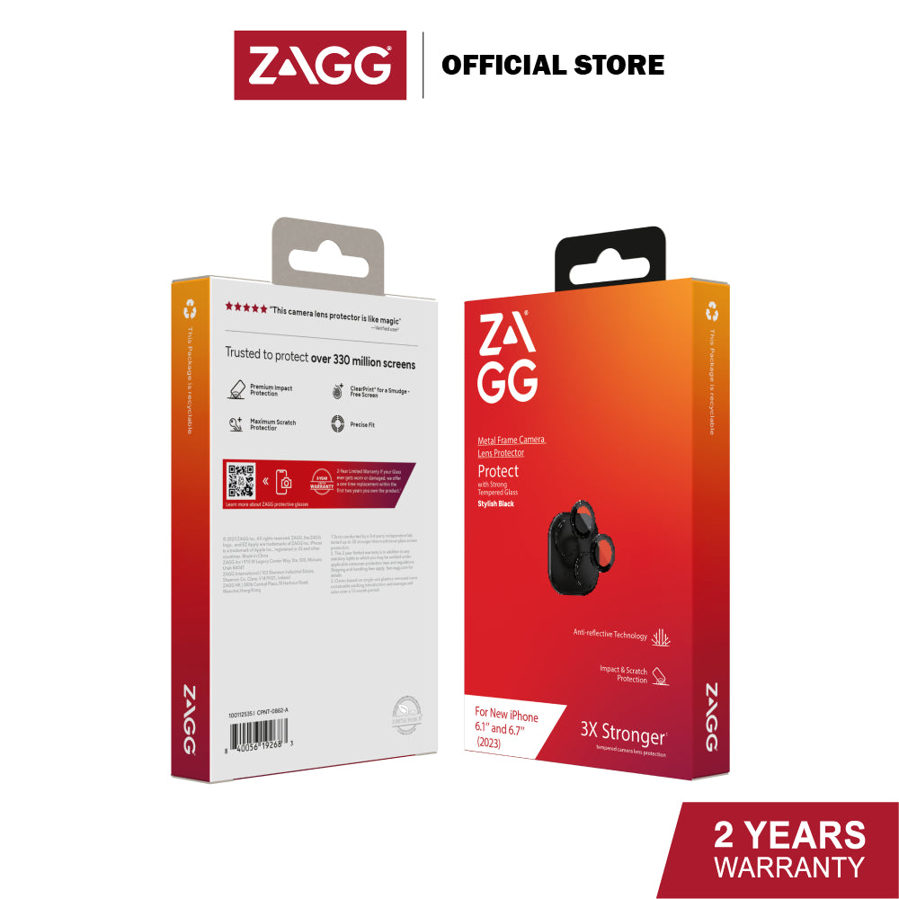 ZAGG PREMIUM CAMERA LENS PROTECTOR FOR IPHONE 15/ 15 PLUS/15 PRO /15 PRO MAX | 2 Years Limited Warranty