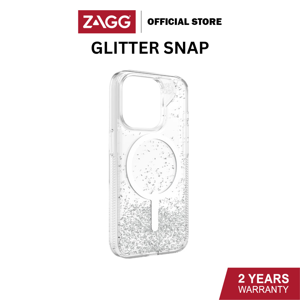 Zagg Glitter Snap Essential Series Case for iPhone 15 Pro / 15 Pro Max | 2 Years Limited Warranty