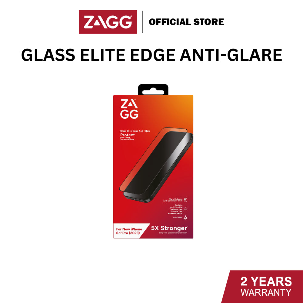 Zagg Glass Elite Edge Anti-Glare Series Screen Protector for iPhone 15 / 15 Plus / 15 Pro / 15 Pro Max