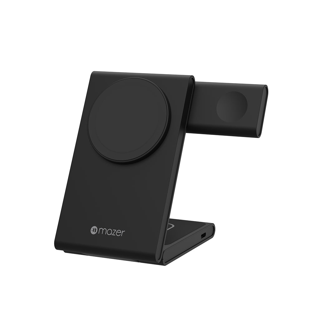 Mazer 3-in-1 Foldable/Desk Magnetic and Qi Wireless Charging Stand | 2 Years Warranty