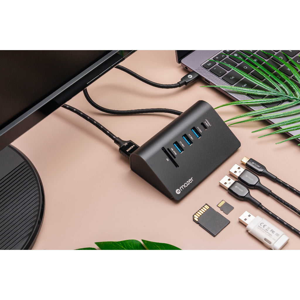 Mazer Infinite.Multimedia USB-C Hub & Tablet Stand | 2 Years Warranty