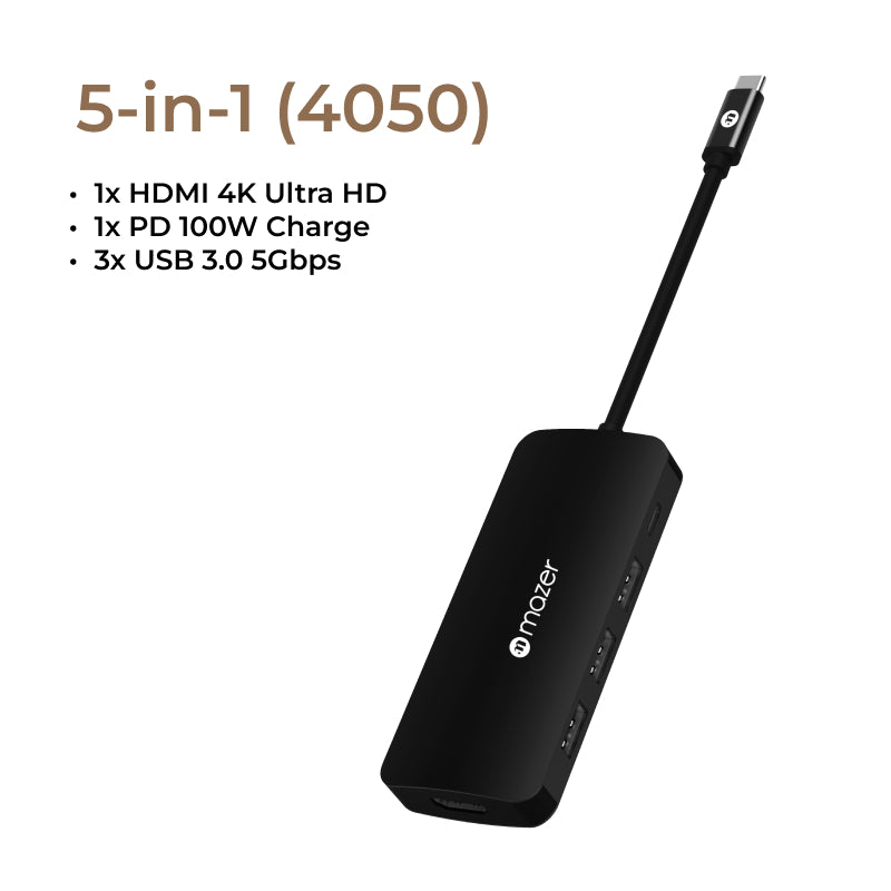 Mazer Multimedia USB-C Hub (8-in-1, 7-in-1, 6-in-1, 5-in-1, 4-in-1) | 2 Years Warranty