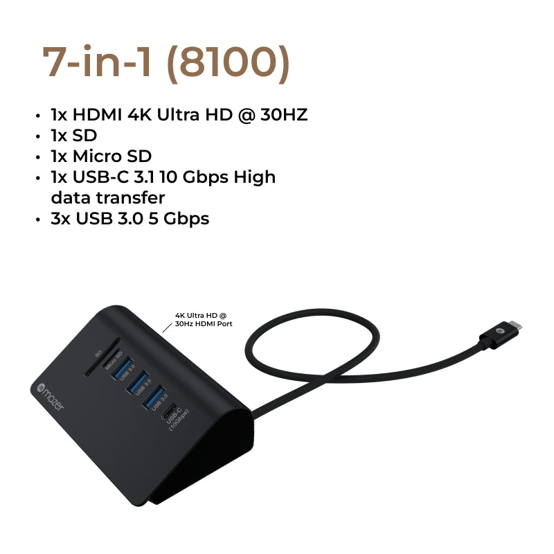 Mazer Infinite.Multimedia USB-C Hub & Tablet Stand | 2 Years Warranty