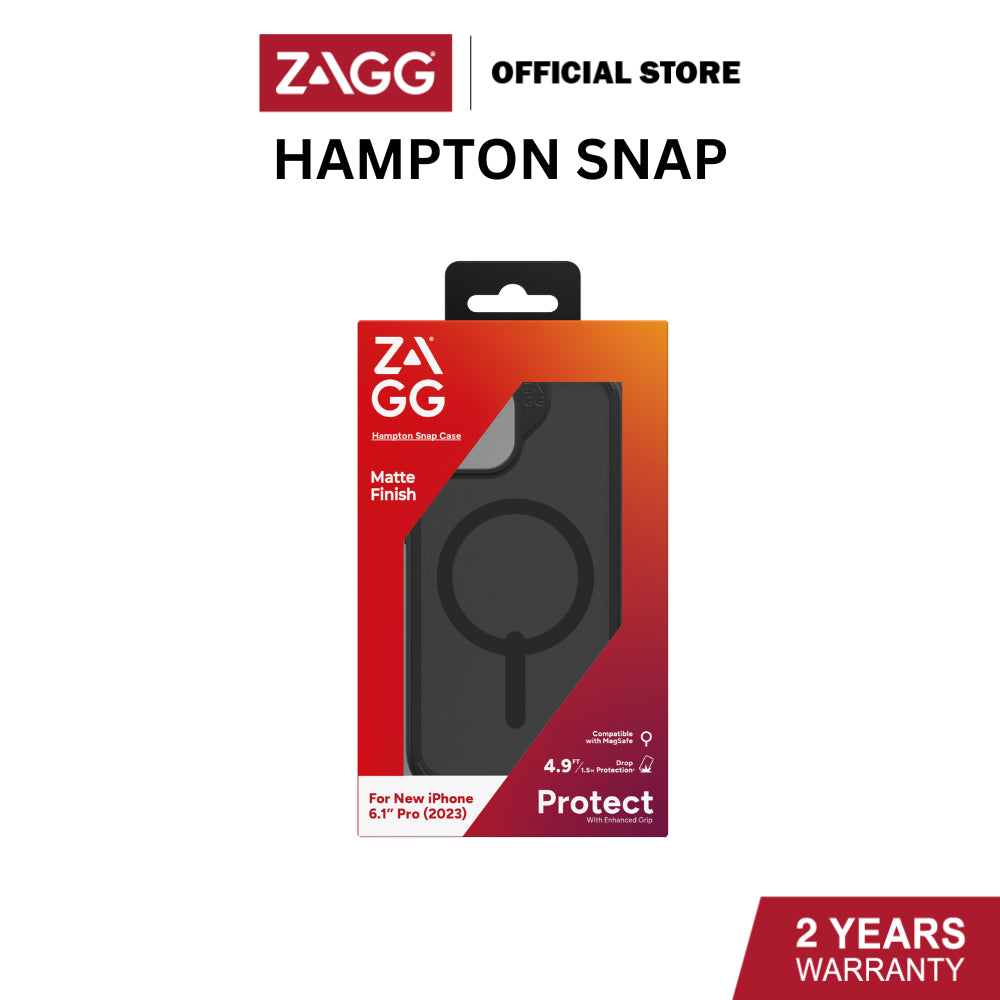 Zagg Hampton Snap Essential Series Case for iPhone 15 / 15 Plus / 15 Pro / 15 Pro Max | 2 Years Limited Warranty
