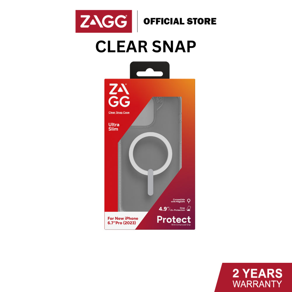 Zagg Essential Clear Snap for iPhone 15/ iPhone 15 Plus/ iPhone 15 Pro/ iPhone 15 Pro Max | 2 Years Limited Warranty
