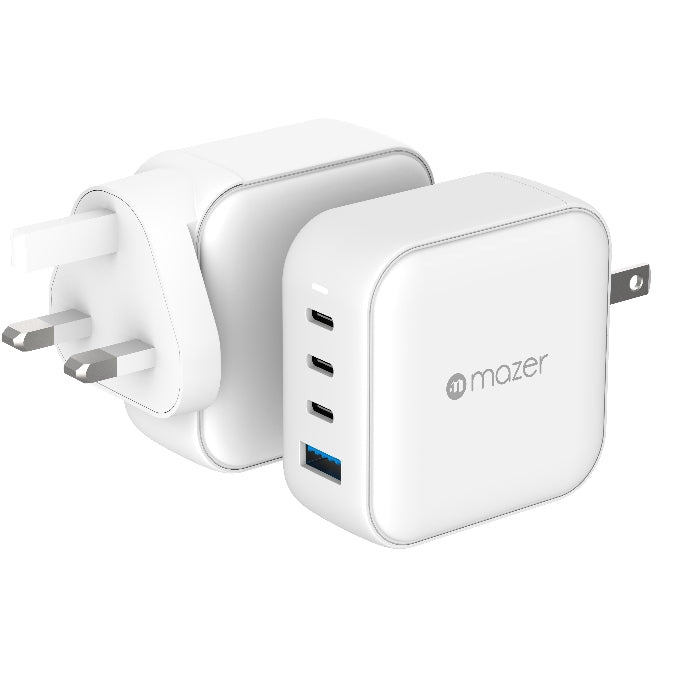 Mazer GAN Prestige 100W/140W Gan Charger 3xUSB-C + 1xUSB-A with Travel Pin