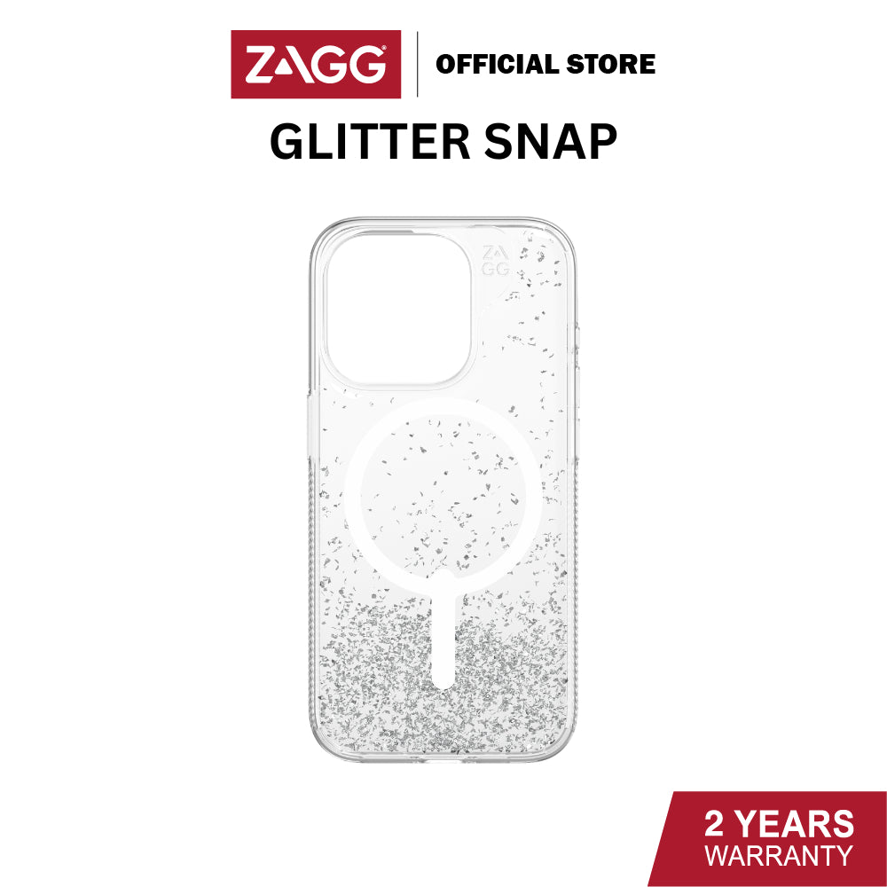 Zagg Glitter Snap Essential Series Case for iPhone 15 Pro / 15 Pro Max | 2 Years Limited Warranty