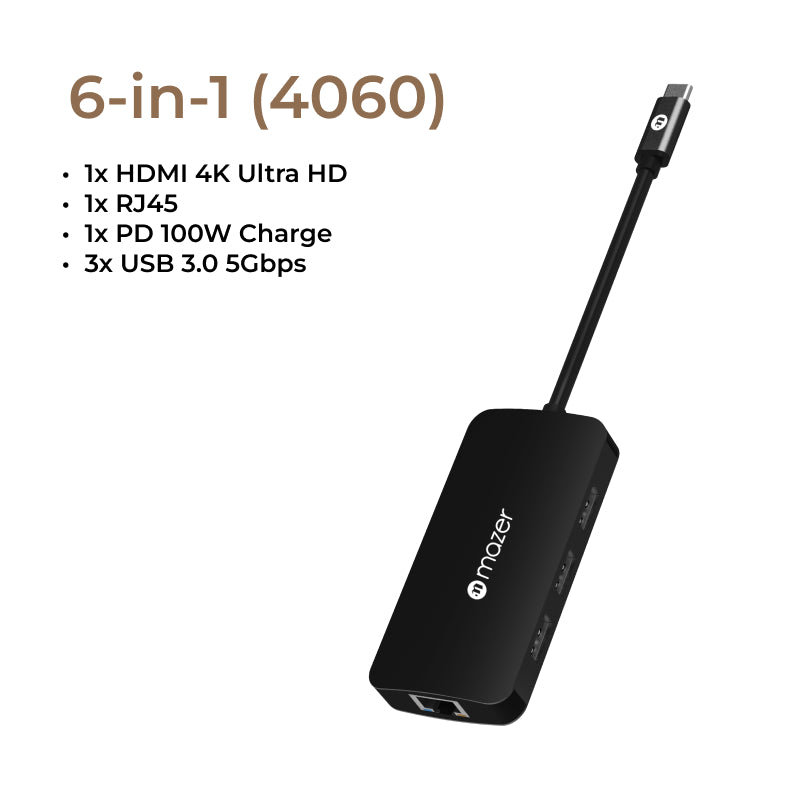 Mazer Multimedia USB-C Hub (8-in-1, 7-in-1, 6-in-1, 5-in-1, 4-in-1) | 2 Years Warranty