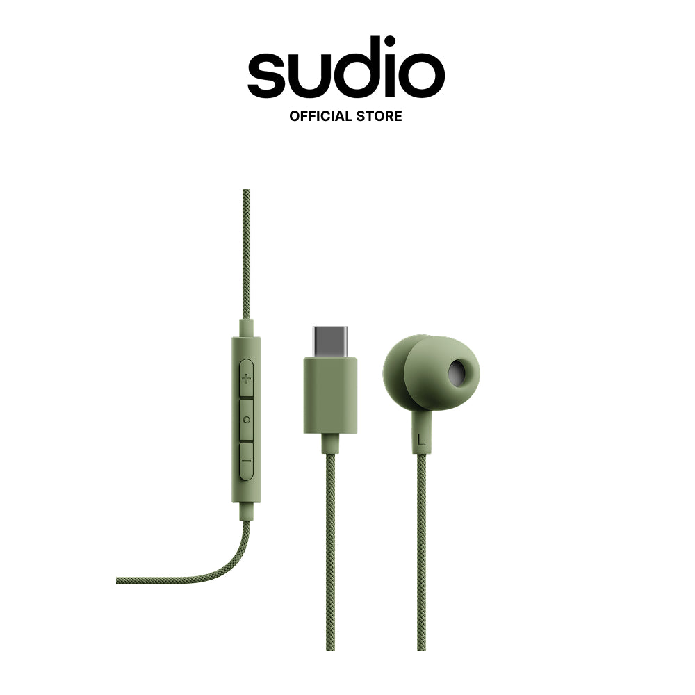 Sudio V3 Essential Wired Earbuds with Microphone - USB-C, Tangle-Free Cable for Clear Calls