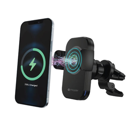 Mazer MagDRIVE-Duo Wireless 15W Car Mount (MagSafe Compatible) | 2 Year Warranty